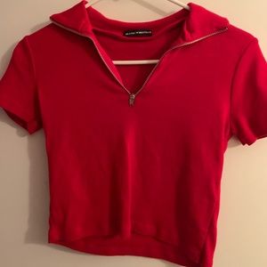 Brandy Melville Red Crop T-shirt